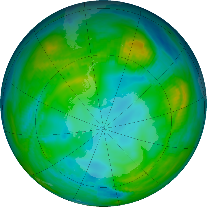 Antarctic ozone map for 21 May 1981